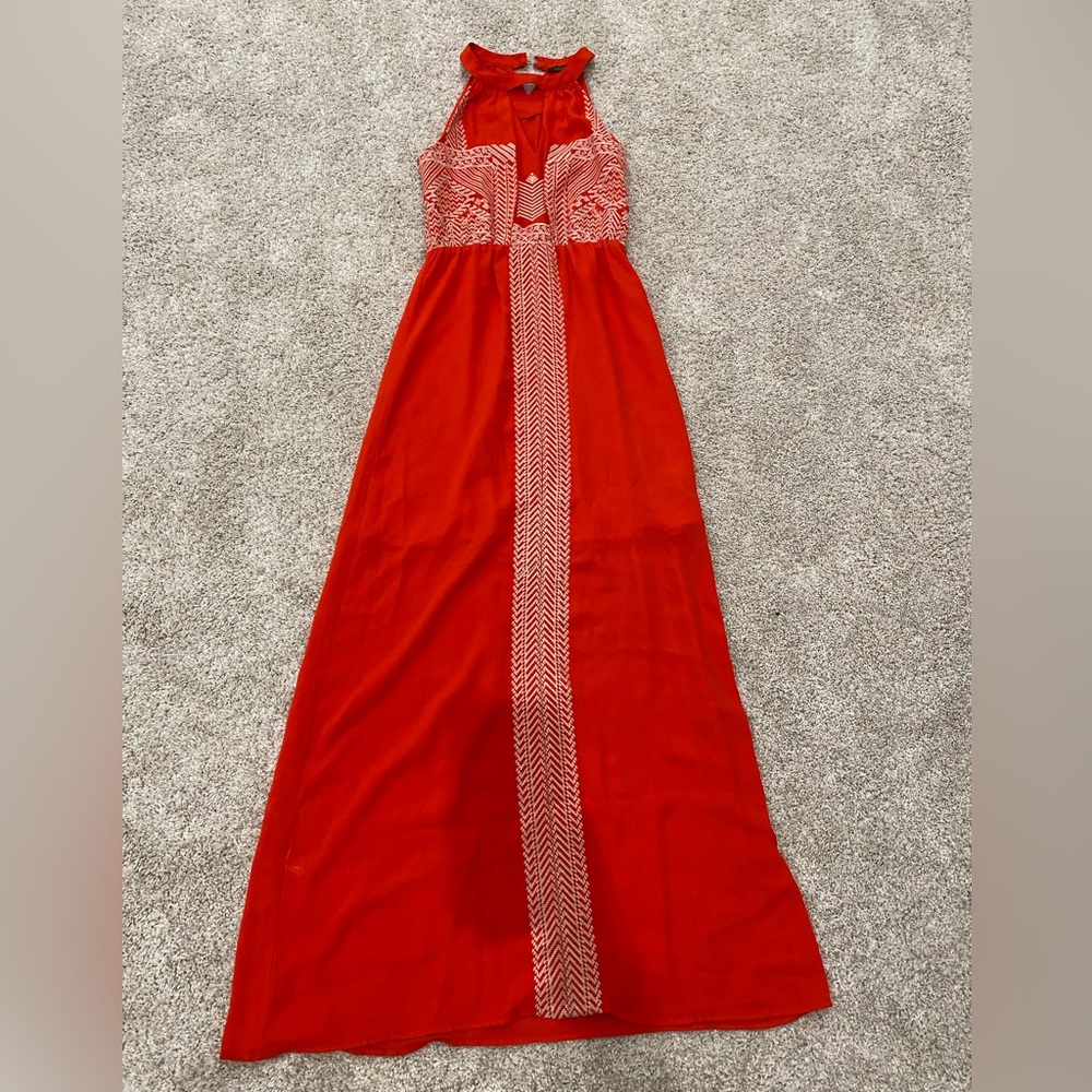 Red maxi dress